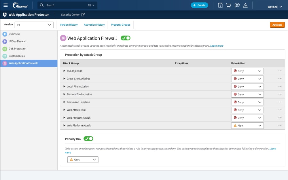 Akamai Security Dashboard