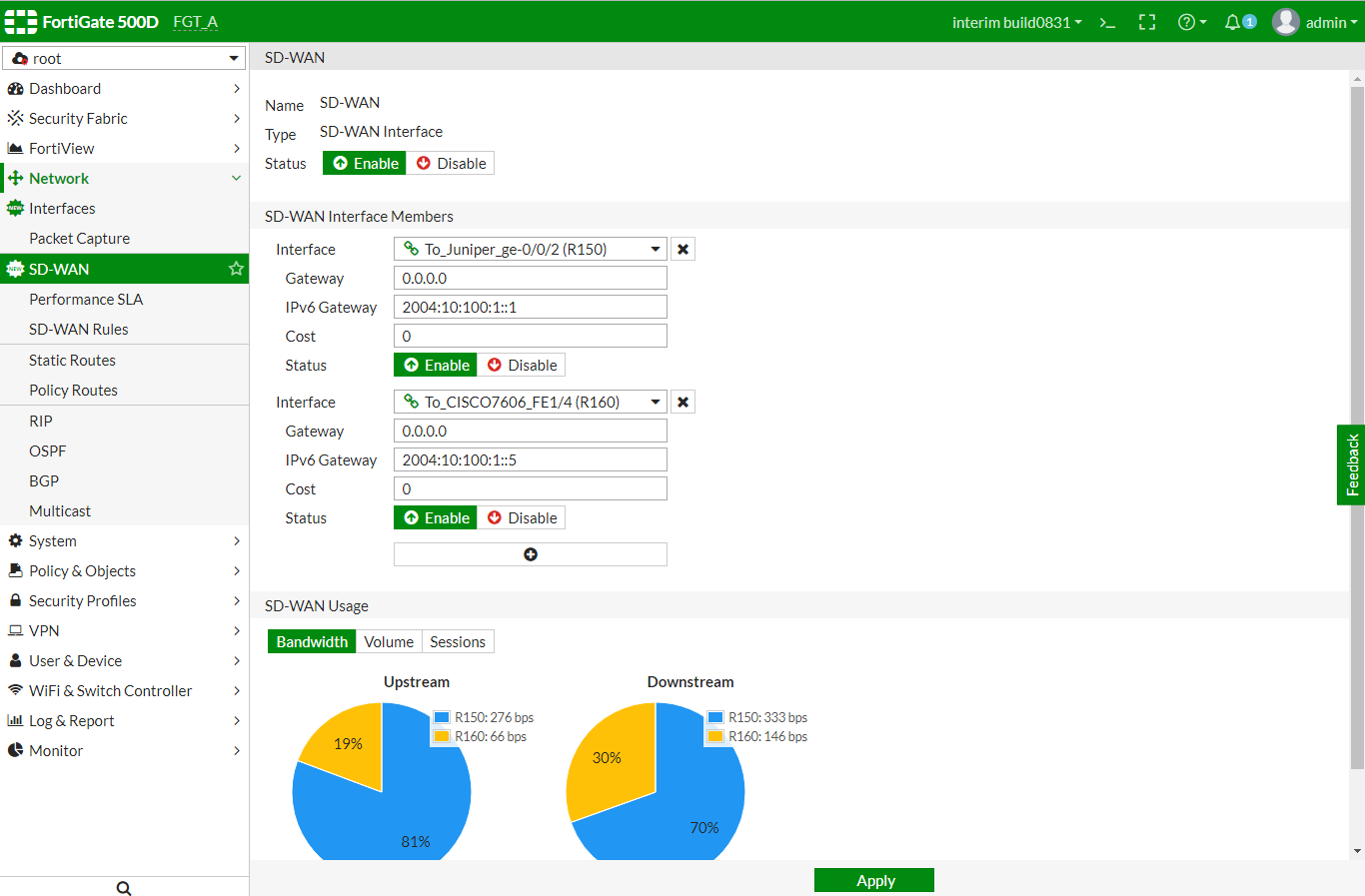 Fortinet Management Interface